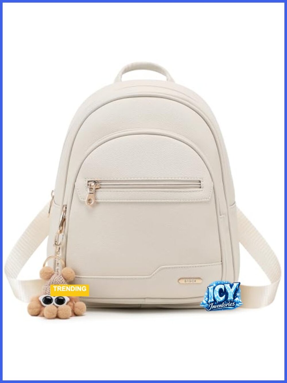 Mini Faux Leather Backpack Purse Women Cute Cartoon Charm Detachable Small